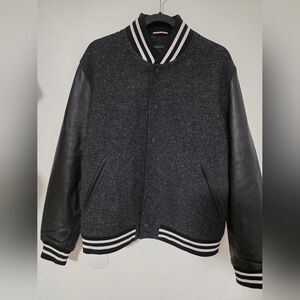 Tommy Hilfiger Leather and Wool Varsity Jacket
